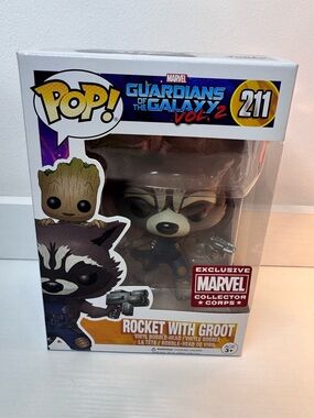 Funko Pop! Guardians of the Galaxy Vol. 2 Rocket with Groot #211 marvel exc